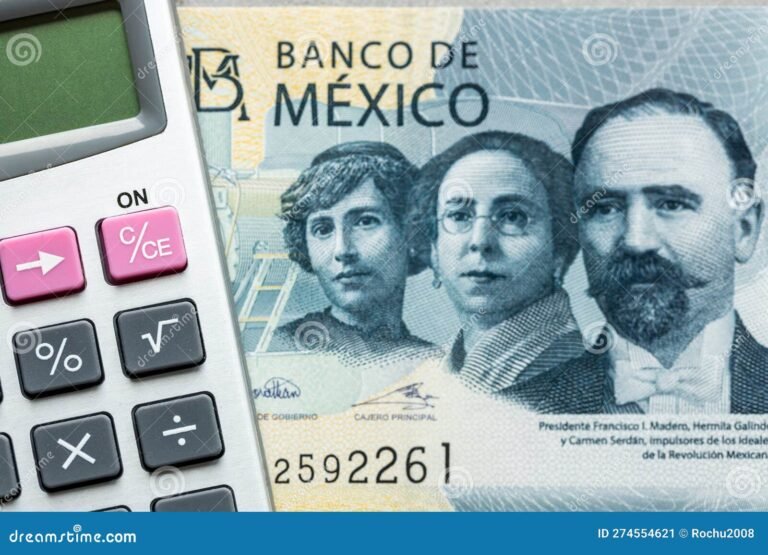 billetes mexicanos con calculadora de impuestos
