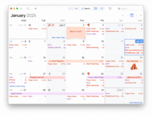 calendario con fecha destacada y compras