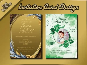 disenador grafico creando invitacion digital elegante