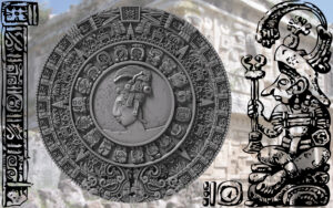 manos contando monedas y calendario mexicano