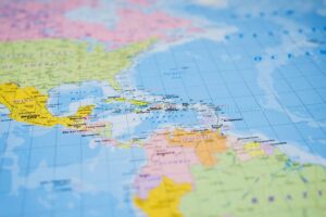 mapa financiero mundial con mexico destacado