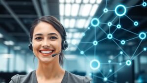 persona usando telefono para atencion cliente