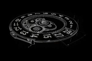 reloj atrasado con calendario oficial satelite